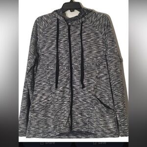 Glacier Gray and Black Zip-Up Hoodie